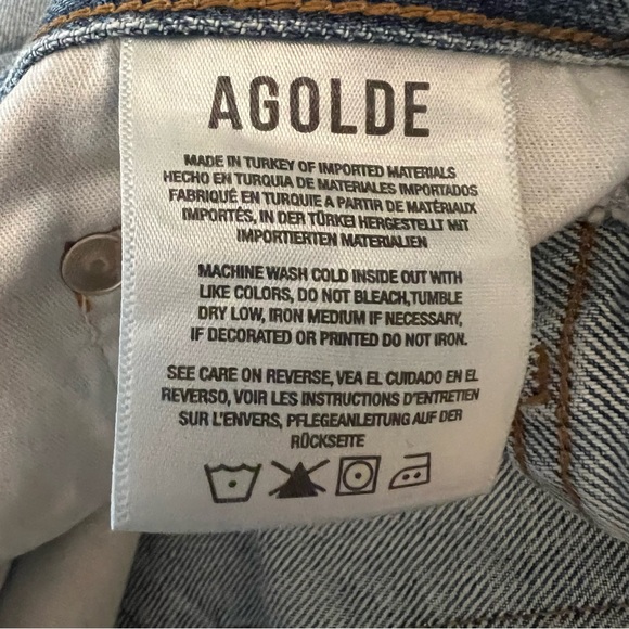AGOLDE Los Angeles High Rise Button Fly Light Wash‎ Jeans 30x22 Good Condition - Picture 10 of 11